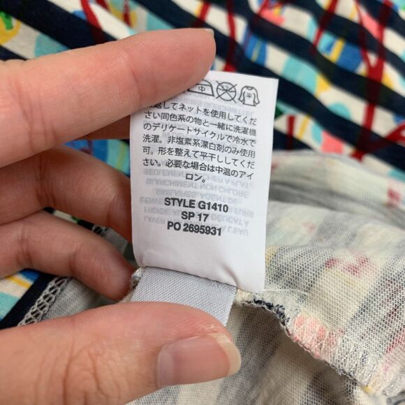 J Crew Michael De Feo Tee Womens M Floral Striped Wearable Art Drop Shoulders - Picture 10 of 14